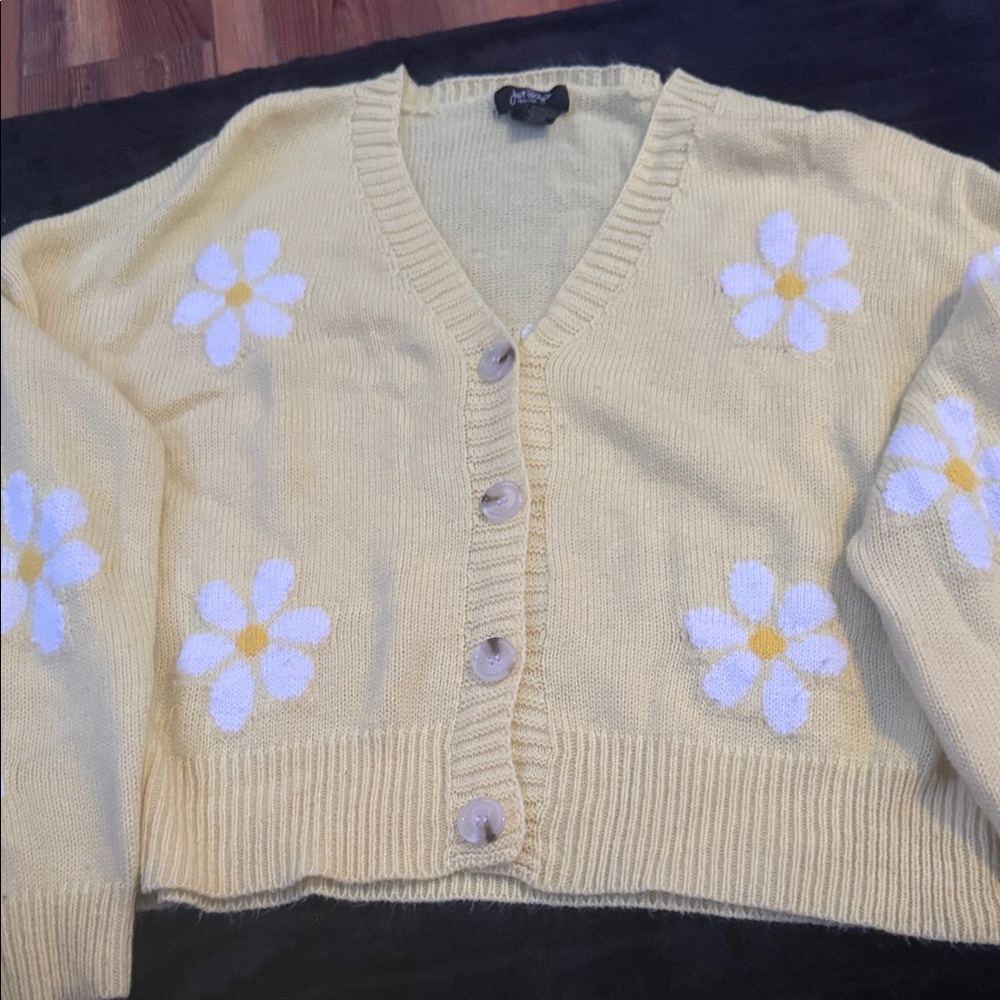 Chicwish Yellow Floral Cardigan